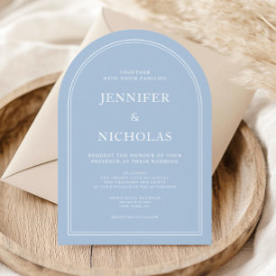 Elegant Modern Powder Blue Arch Wedding Invitation