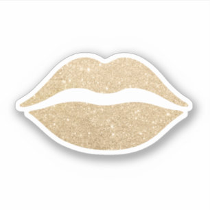 Elegant modern pretty cute girly gold glitter lips