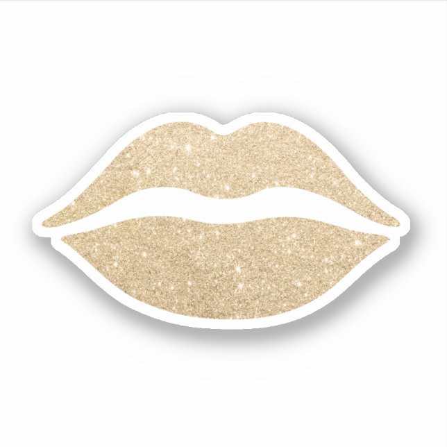 Elegant modern pretty cute girly gold glitter lips (Front)