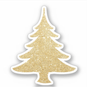 Elegant modern pretty gold glitter Christmas tree