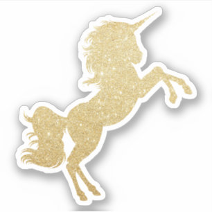 Elegant modern pretty gold glitter unicorn