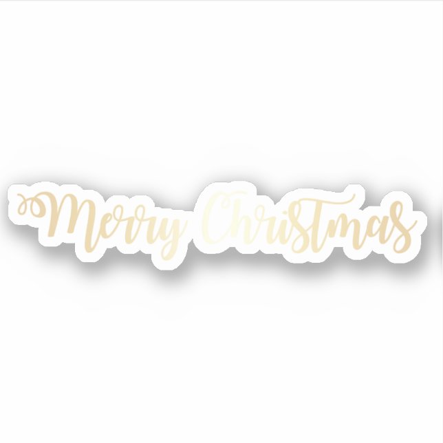 Elegant modern pretty gold Merry Christmas text (Front)