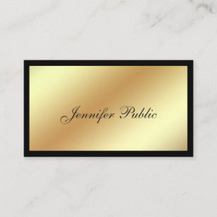 Elegant Modern Professional Black Gold Plain Business Card