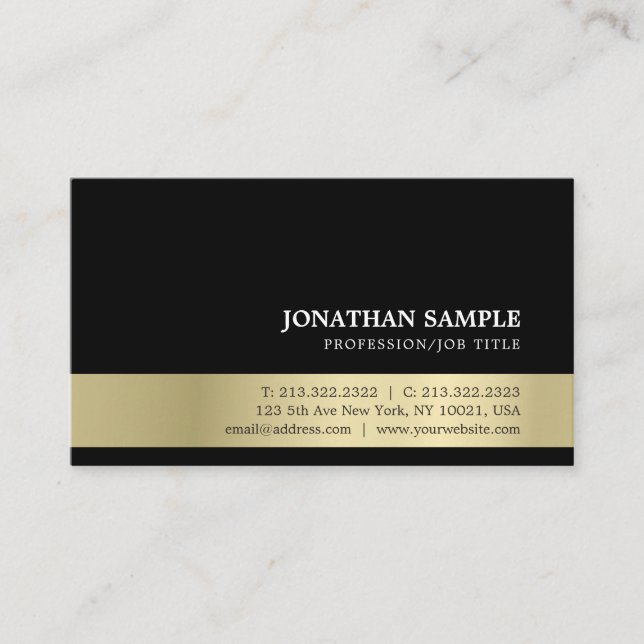 Elegant Modern Professional Creative Gold Look Business Card (Front)