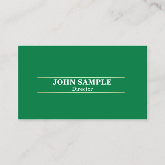 Elegant Modern Professional Design Green Gold Business Card (Front)