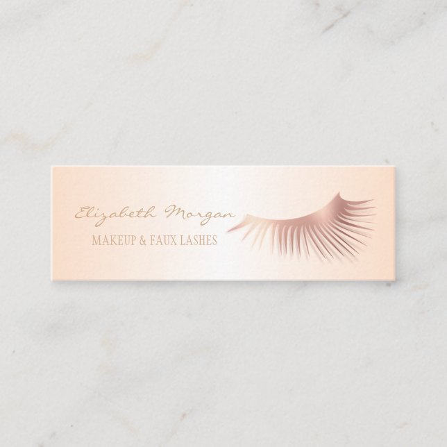 Elegant Modern Professional Faux Lashes Mini Business Card (Front)