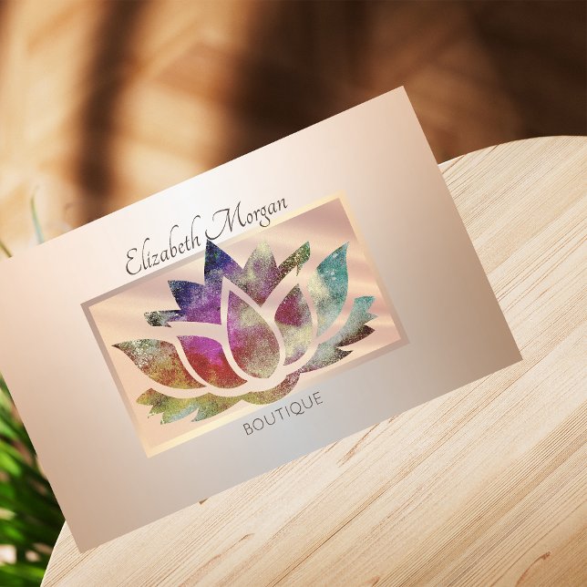Elegant Modern Professional  Frame,Colourful Lotus Business Card (Creator Uploaded)