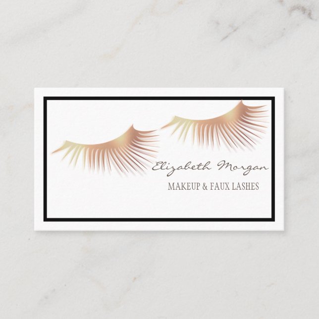Elegant Modern Professional, Frame, Faux Lashes Business Card (Front)