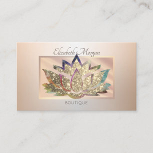 Elegant Modern Professional  Frame,Glitter Lotus  Business Card