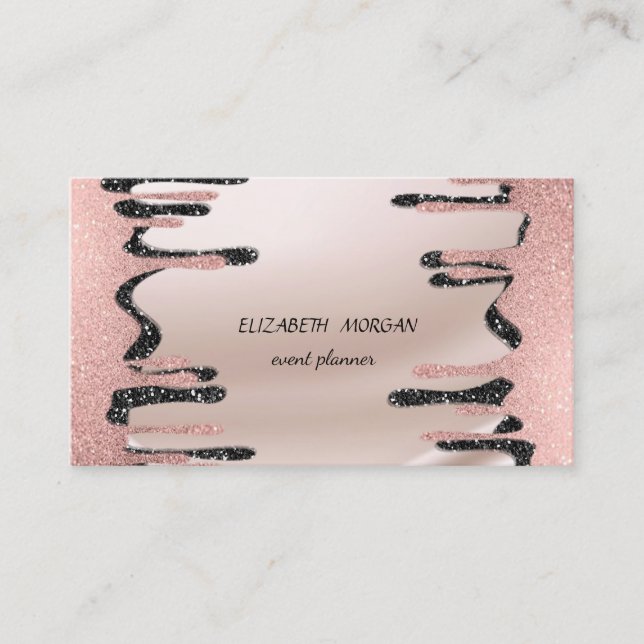 Elegant Modern Professional, Glitter Drops Business Card (Front)