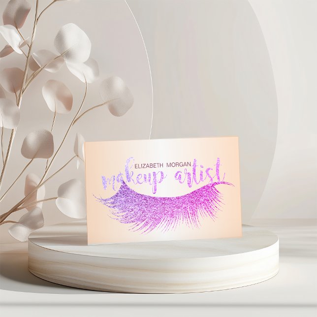 Elegant Modern Professional Glittery Lashes Business Card (Creator Uploaded)