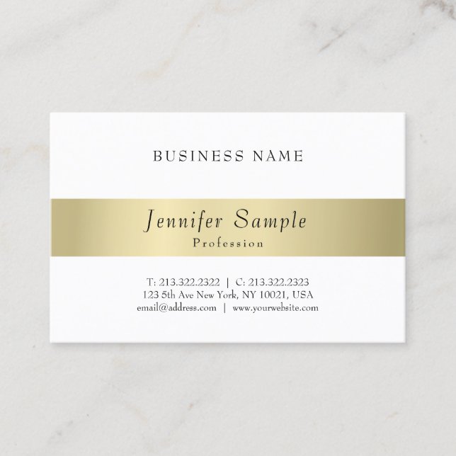 Elegant Modern Professional Gold Look Minimalistic Business Card (Front)