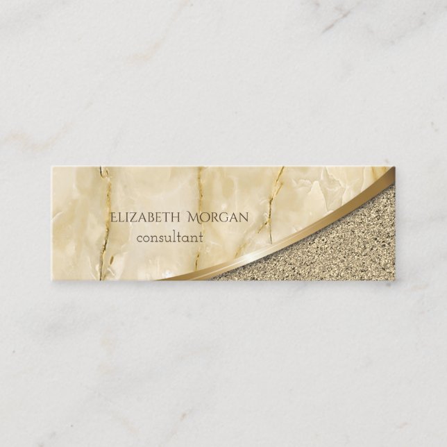 Elegant  Modern Professional  Gold Marble Mini Business Card (Front)