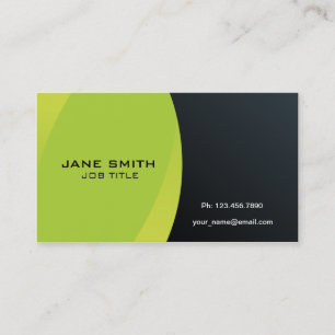 Elegant Modern Professional Green and Black Business Card