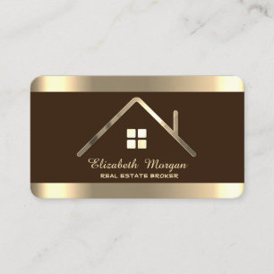 Elegant Modern Professional House Roof Real Estate Business Card