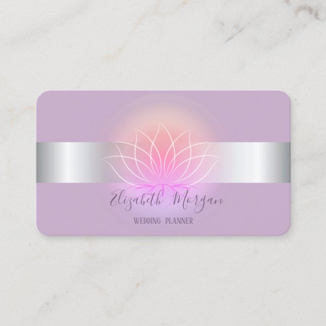 Elegant Modern Professional Lotus Flower Business Card (Front)
