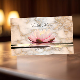 Elegant Modern Professional Luminouse Lotus Marble Business Card