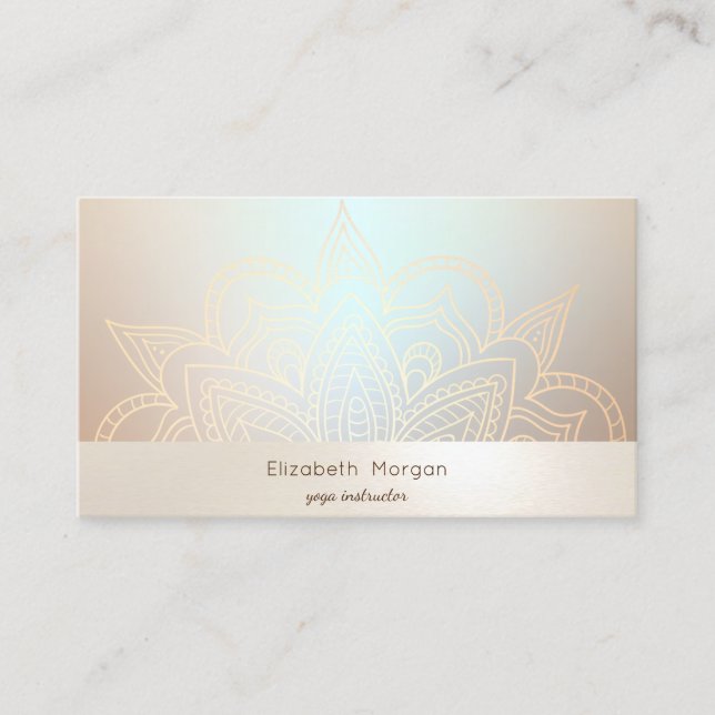 Elegant Modern Professional Mandala  Luminous Business Card (Front)