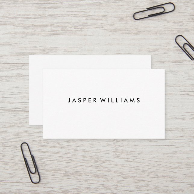 Elegant Modern Professional Minimal White Business Card (Front/Back In Situ)