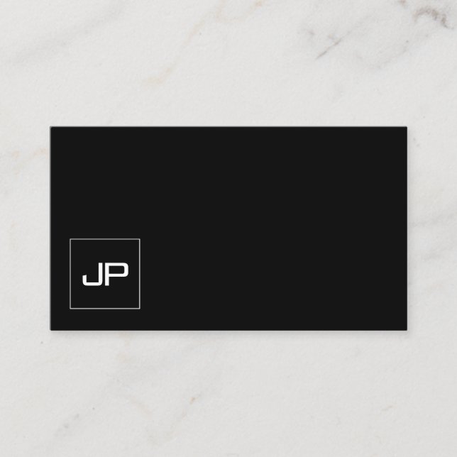 Elegant Modern Professional Monogram Black White Business Card (Front)