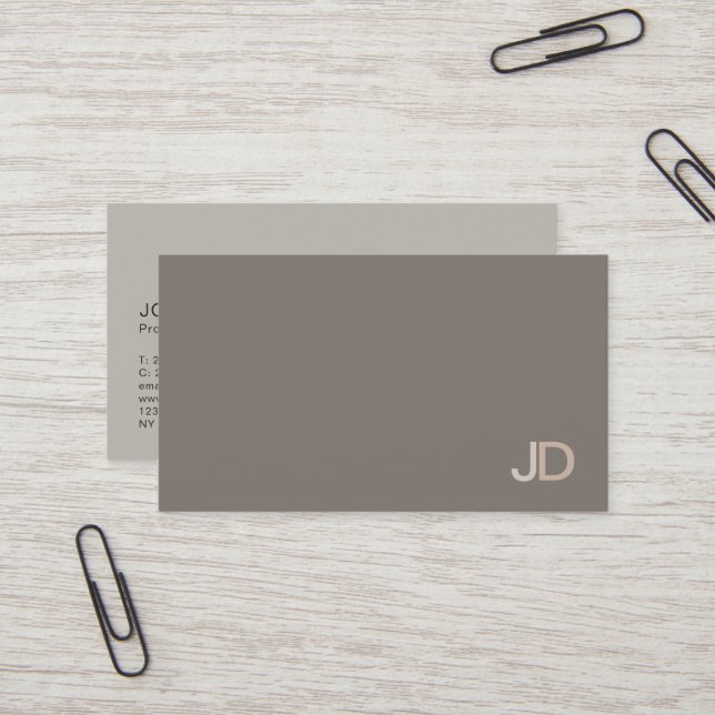 Elegant Modern Professional Monogram Luxe Silk Business Card (Front/Back In Situ)