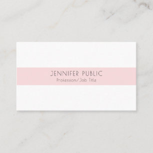 Elegant Modern Professional Pink Simple Plain Business Card