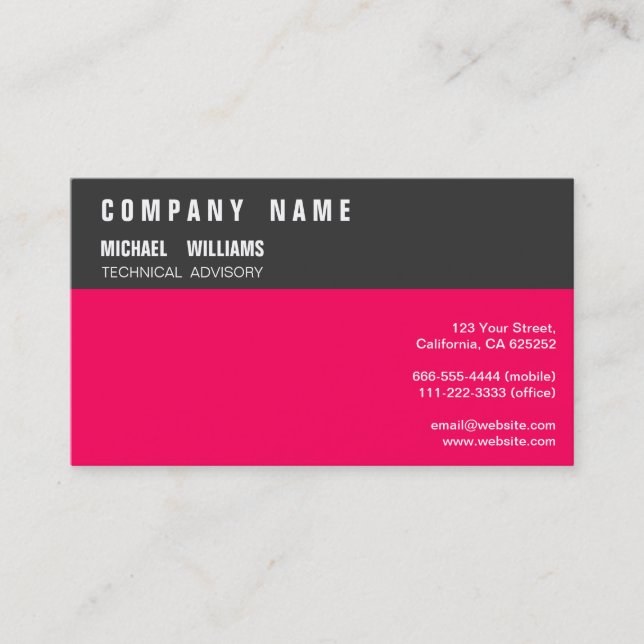 ELEGANT MODERN PROFESSIONAL RED MINIMALIST BUSINESS CARD (Front)