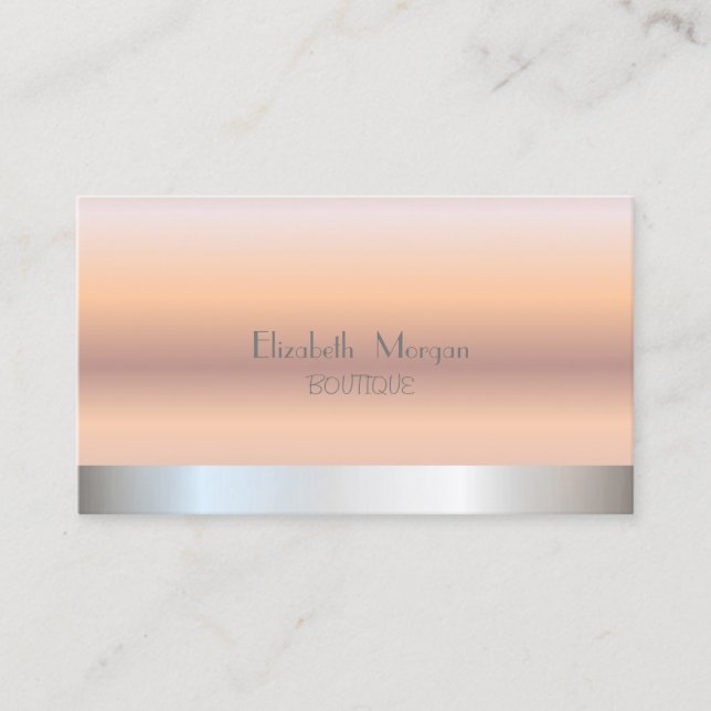Elegant Modern Professional Rose Gold ,Silver Business Card (Front)