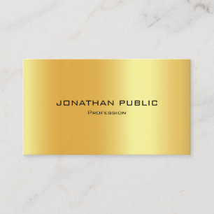 Elegant Modern Professional Semi-Gloss Faux Gold Business Card