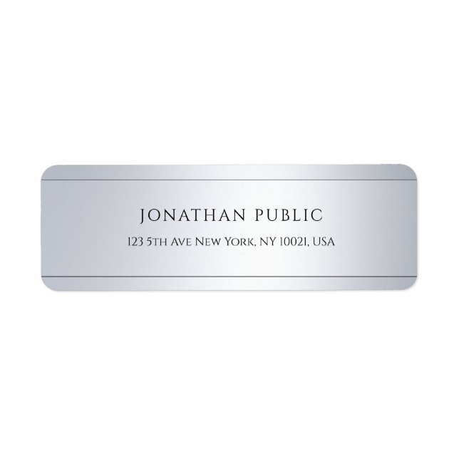 Elegant Modern Professional Silver Return Address (Front)