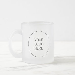 Elegant Modern Promotional Upload Your Own Logo Frosted Glass Coffee Mug