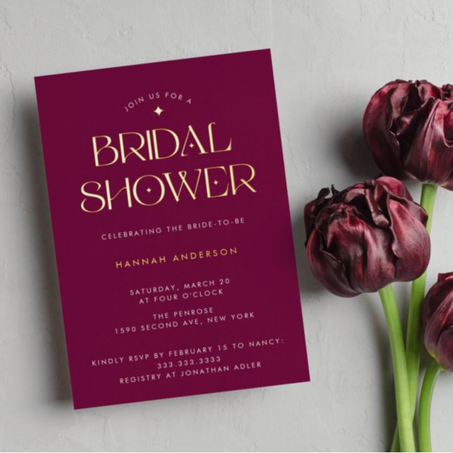 Elegant Modern Purple Gold Star Bridal Shower (Creator Uploaded)