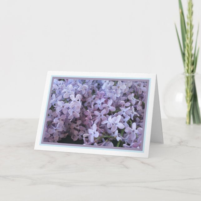 Elegant Modern Purple Lilac Flowers Photo Get Well Card (Front)