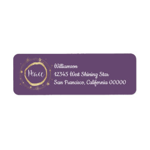 Elegant Modern Purple Peace Gold Star