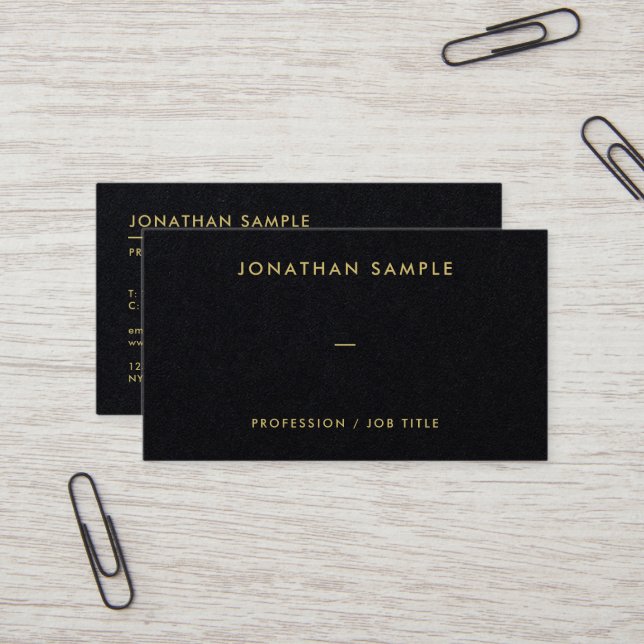 Elegant Modern QR Code Premium Black Luxury Business Card (Front/Back In Situ)