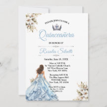 Elegant Modern Quinceanera Blue and Silver