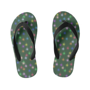 Elegant Modern Rainbow  colorful gradient Star  Kid's Flip Flops