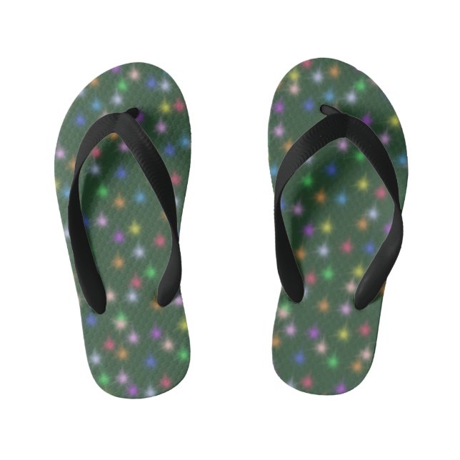 Elegant Modern Rainbow  colourful gradient Star  Kid's Flip Flops (Footbed)