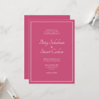 Elegant Modern Raspberry Pink Wedding Invitation