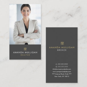 Elegant Modern Real Estate Agent Business Card 