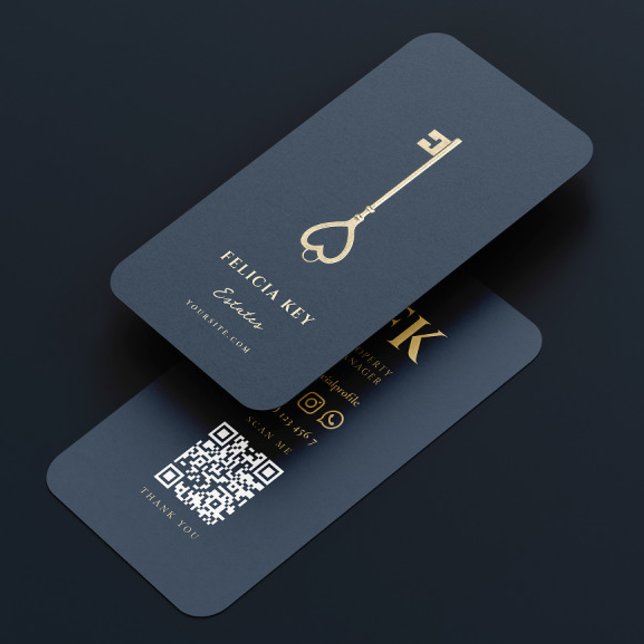 Elegant Modern Realtor Real Estate Agent Dark Blue Business Card (Elegant Modern Realtor Real Estate Agent Dark Blue Business Card
)