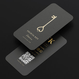 Elegant Modern Realtor Real Estate Agent Monogram Business Card