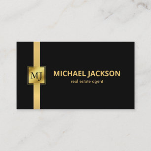 Elegant Modern Realtor Real Estate Agent Monogram Business Card