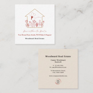 Elegant Modern Realtor Real Estate Slogan Logo  Square Business Card