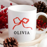 Elegant modern red bow ribbon coffee mug<br><div class="desc">Elegant modern traditional red bow ribbon simple srylish on trend Christmas Holiday favour decor gift mug.</div>