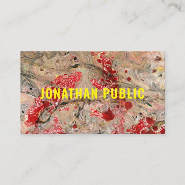 Elegant Modern Red Brown Abstract Template Business Card (Front)