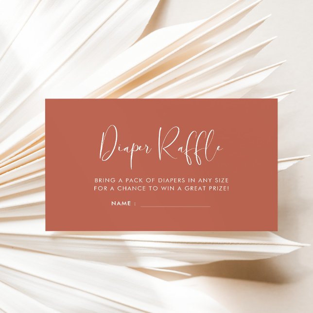 Elegant & Modern Red clay Diaper raffle insert (Creator Uploaded)