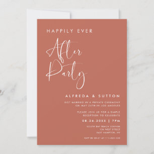Elegant Modern Red clay Happily ever after party Invitation