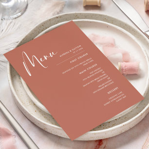 Elegant & modern Red clay wedding Menu
