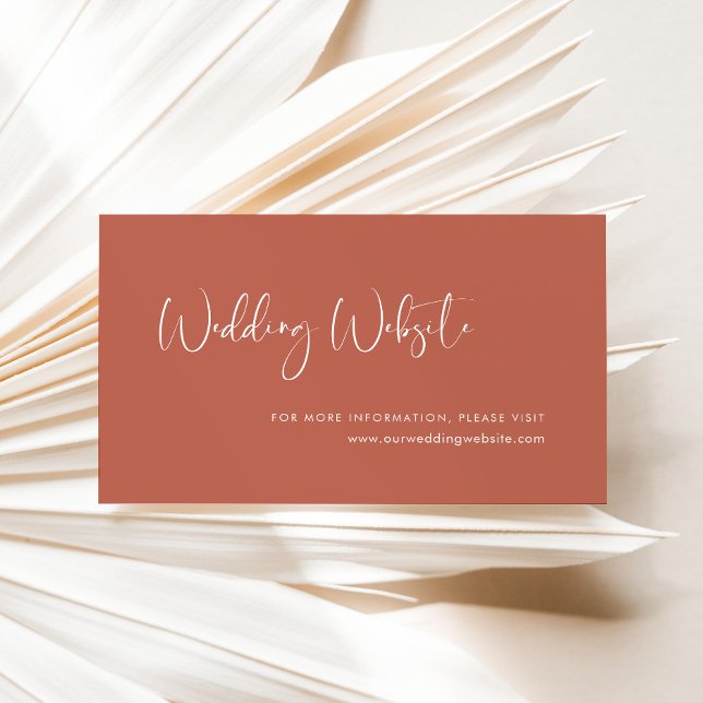 Elegant & modern Red Clay wedding website Enclosure Card (Creator Uploaded)